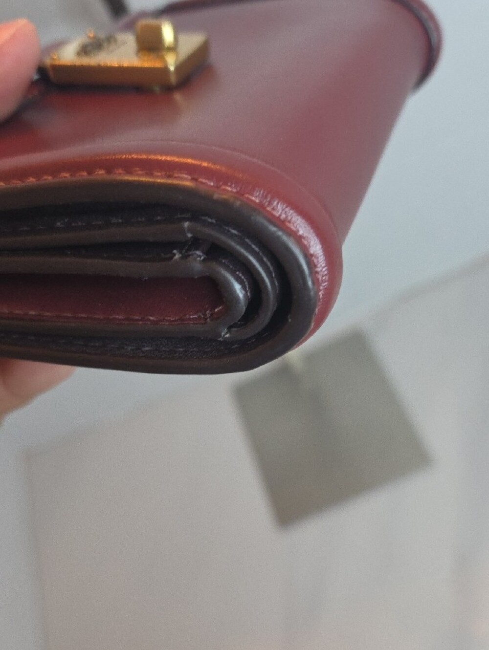 Coach Burgundy Leather Turnlock Wallet - Picture 7 of 10